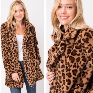 Faux Faur Leopard print Jacket